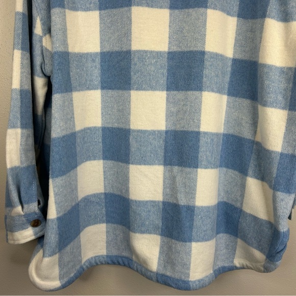 Members Mark Women's Blue and White Checkered Utility Shacket XL Soft Cozy - Picture 12 of 12